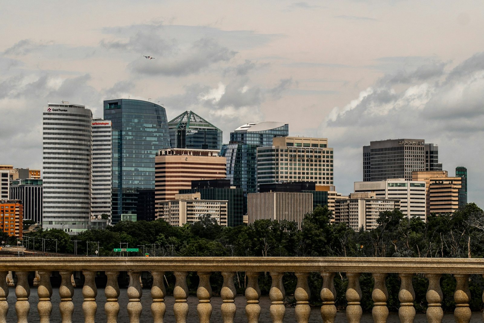 The high-rises of Rosslyn in Arlington, seen from the Key Bridge