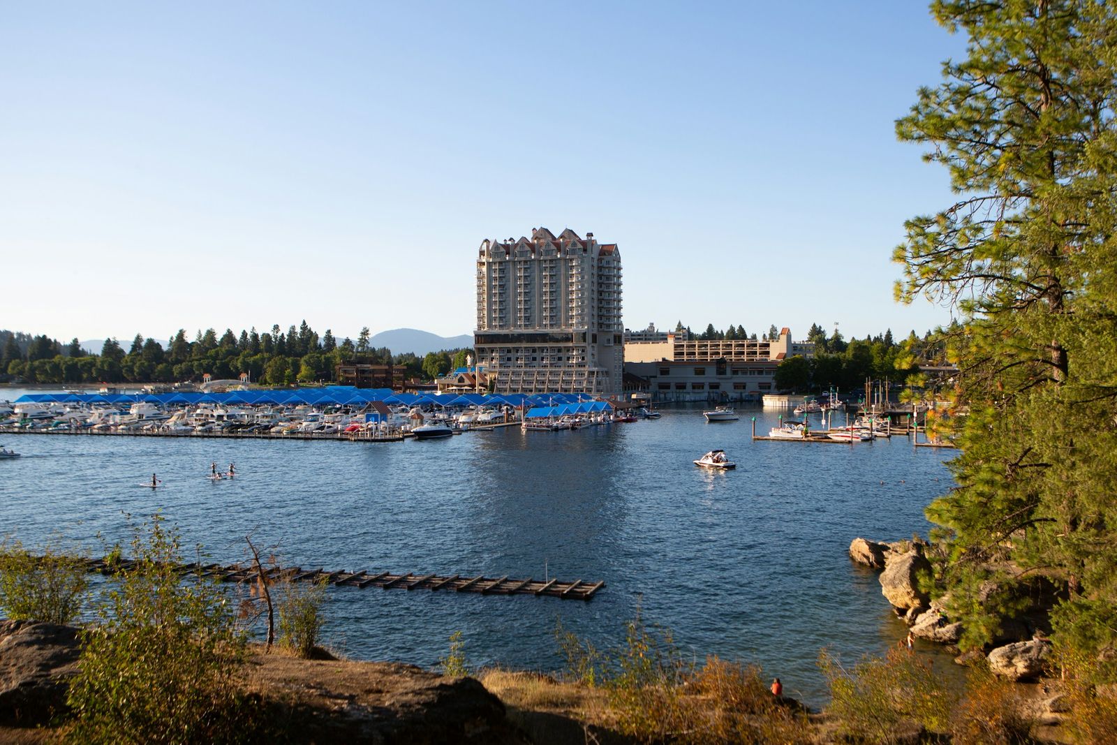 Lake Coeur d'Alene and the resort tower, seen from Tubbs Hill